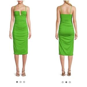 Susana Monaco Ruched Midi Bodycon Dress - Forest - XL - New with tags
